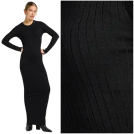 lee-crew-neck-maxi-dress-unionall-black-dopasowana-dluga-czarna-sukienka-m