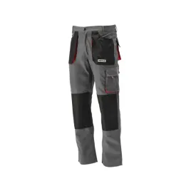 spodnie-robocze-meskie-xl-szaro-czerwone-270g-5-kieszeni-pas-regulowany