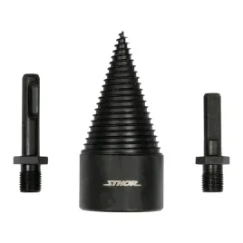 stozkowe-wiertlo-do-lupania-drewna-45-mm-3-adaptery-sds-plus-sthor