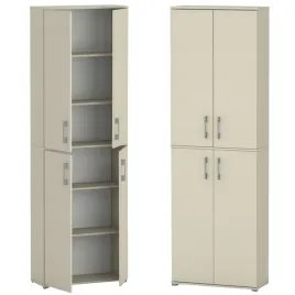 regal-szafa-biurowa-pola-215x70x40-cm-4-drzwi-zamykany-6-polek-kaszmir-bez