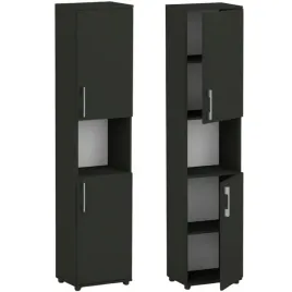 szafa-biurowa-regal-2d-waski-slupek-z-otwarta-wneka-czarny-182x40x53-cm