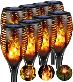 lampa-solarna-wbijana-ledrgb-czarna-49-cm-efekt-plomienia-8-szt