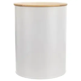 pojemnik-na-zywnosc-metalowy-bialy-z-bambusowa-pokrywka-whiteline-23-l