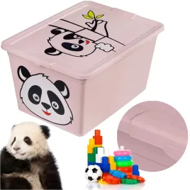 pojemnik-plastikowy-na-zabawki-z-pokrywa-15l-do-dzieci-panda-rozowy