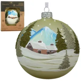 szklana-matowa-duza-bombka-choinkowa-zielona-domek-w-gorach-10-cm-1szt