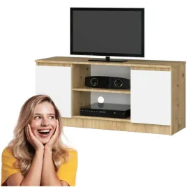 szafka-rtv-pod-telewizor-tv-120-cm-dab-artisan-biala-mala-2-szafki-2-polki