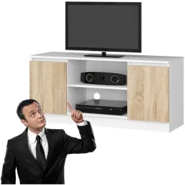 szafka-rtv-pod-telewizor-tv-120-cm-biala-dab-sonoma-mala-2-szafki-2-polki