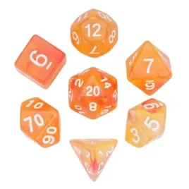 zestaw-7-kosci-pomaranczowe-bialy-nadruk-d4-20-k20-rpg-dandd-mtg-board-games
