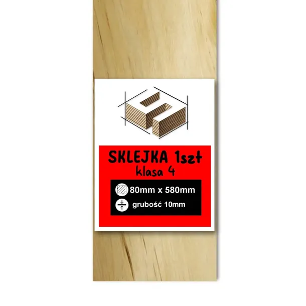 SKLEJKA 10mm FORMATKA DO LASERA CNC GRAWER 8x58cm 80x580mm KLASA 4