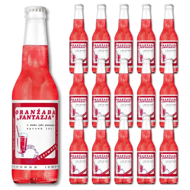 16x ORANŻADA PRL Czerwona FANTAZJA  Betex 330 ml LANDRYNKOWA