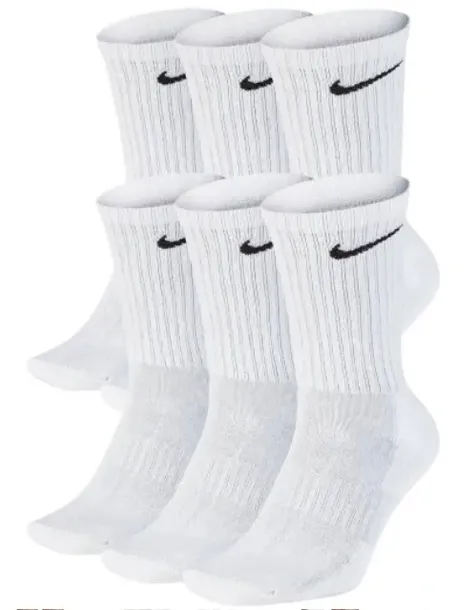 SKARPETY NIKE EVER DAY UNISEX ROZMIAR 42-46 BIAŁE ZA KOSTKĘ 6 PAR