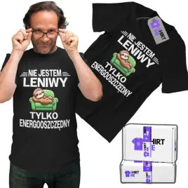 prezent-dla-faceta-tshirt-meski-nie-jestem-leniwy-prezent-koszulka-meska
