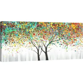 obraz-na-plotnie-abstrakcyjne-kwitnace-drzewo-nowoczesny-120x50cm