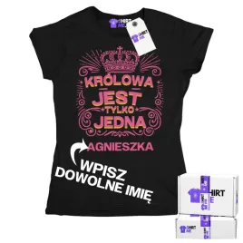 prezent-dla-niej-na-urodziny-koszulka-damska-z-nadrukiem-krolowa-imie
