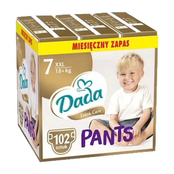 DADA PANTS 7 XXL PIELUCHOMAJTKI EXTRA CARE PAMPERSY 3x34 =102 szt.
