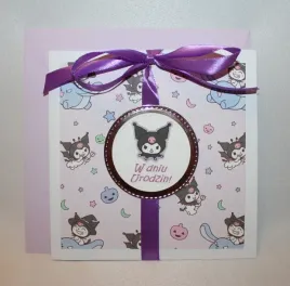 kartka-na-urodziny-dla-dzieci-fioletowa-kuromi-my-melody-recznie-robiona