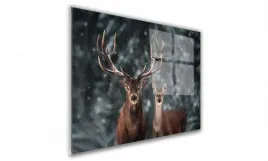 obraz-na-szkle-prostokatny-100x70cm-034-jelenie-zima