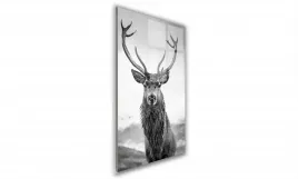obraz-na-szkle-prostokatny-70x100cm-013-czarno-bialy-jelen