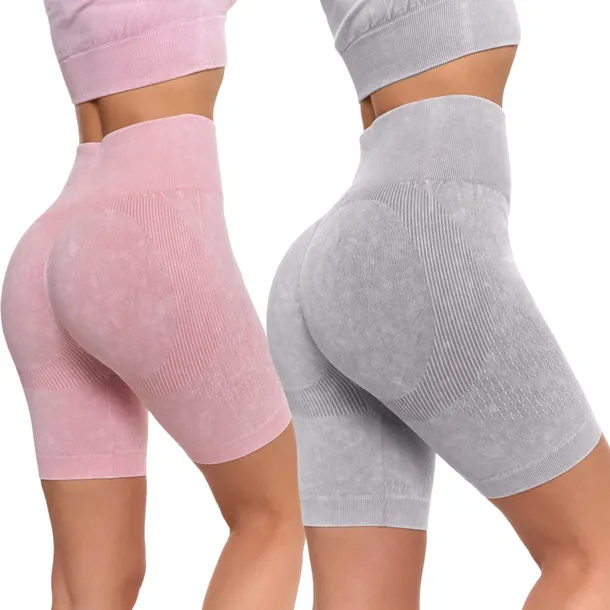 2x Legginsy Damskie Sportowe Kolarki Wysoki Stan Push-up Trening MORAJ L/XL