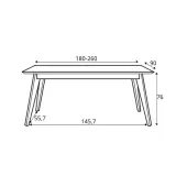 stol-arcos-180-260-jasny-dab-stan-nowy