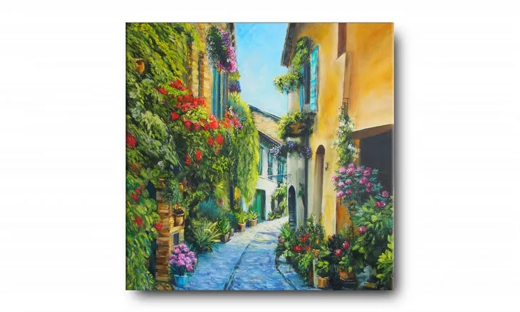 obraz-na-plotnie-063-miejska-alejka-60x60cm-stan-nowy