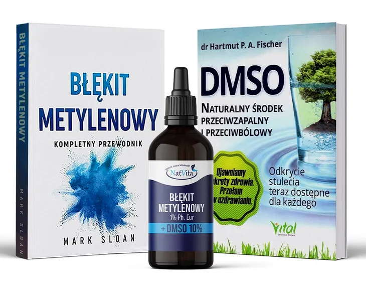 BŁĘKIT METYLENOWY 1% + DMSO 10% 100ml + 2 Książki Sloan Hartmut