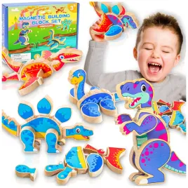 klocki-konstrukcyjne-drewniane-magnetyczne-4-dinozaury-t-rex-zestaw-30-el