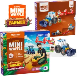 marioinex-klocki-waffle-mini-farmer-traktor-z-plugiem-50-elementow