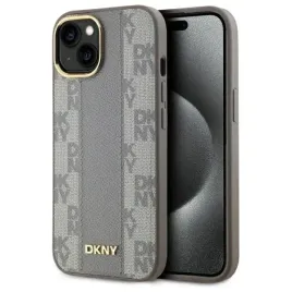 etui-dkny-leather-checkered-mono-pattern-magsafe-na-iphone-15-plus-bezowe