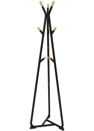 wieszak-stojacy-podlogowy-stabilny-czarno-bukowy-9-hakow-172-cm