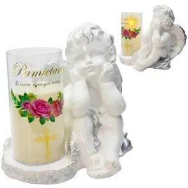 znicz-gipsowa-figurka-nagrobna-srebrny-aniol-aniolek-gipsowy-lampa-led