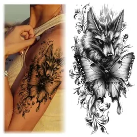 tatuaz-zmywalny-tymczasowy-wodny-lis-motyl-natura