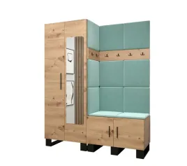 meble-do-przedpokoju-abiks-meble-artin-turkusowy-dab-artisan-158-cm-lustro