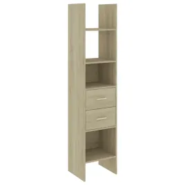 regal-na-ksiazki-z-4-przegrodkami-i-2-szufladami-dab-sonoma-40x35x180-cm