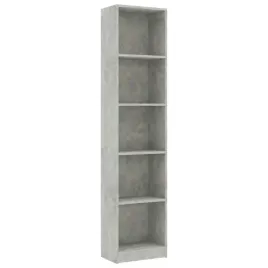 regal-na-ksiazki-5-poziomowy-szarosc-betonu-40-x-24-x-175-cm