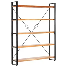 regal-na-ksiazki-industrialny-lite-drewno-akacjowe-140x30x180-cm