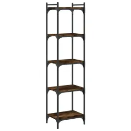 regal-na-ksiazki-z-metalowa-rama-przydymiony-dab-40x30x154-cm