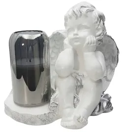 znicz-gipsowa-figurka-nagrobna-srebrny-aniol-aniolek-gipsowy-lampa-led