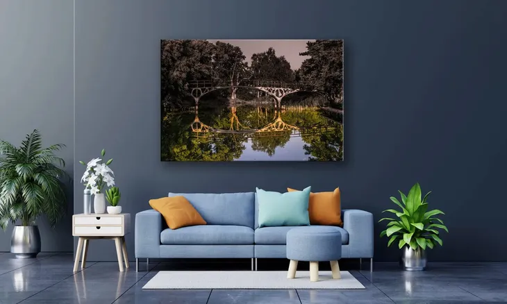 obraz-na-plotnie-068-most-w-lesie-100x70cm-szerokosc-cm-91-100