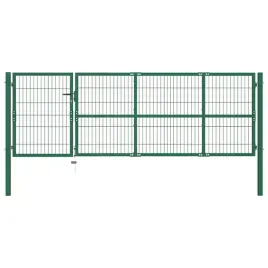 furtka-ogrodowa-z-malowanej-proszkowo-stali-zielona-350-cm-x-100-cm