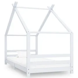 biale-lozko-drewniane-domek-na-drzewie-206-x-98-x-155-cm