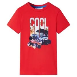 czerwony-t-shirt-dzieciecy-104-z-nadrukiem-samochodow-i-napisem-cool