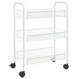 bialy-wozek-do-przechowywania-46-x-26-x-64-cm-zelazo-4-kolka