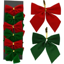 kokardki-welurowe-czerwono-zielone-5-cm-6-szt