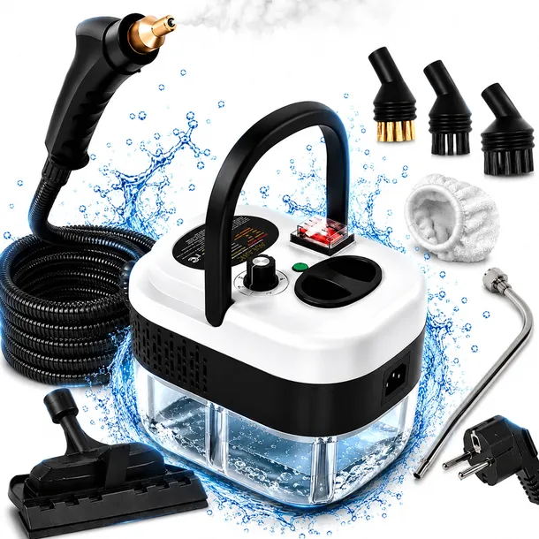 MYJKA PAROWA PAROWNICA MOP PAROWY 2500W ZESTAW KOŃCÓWEK MYCIE CZYSZCZENIE