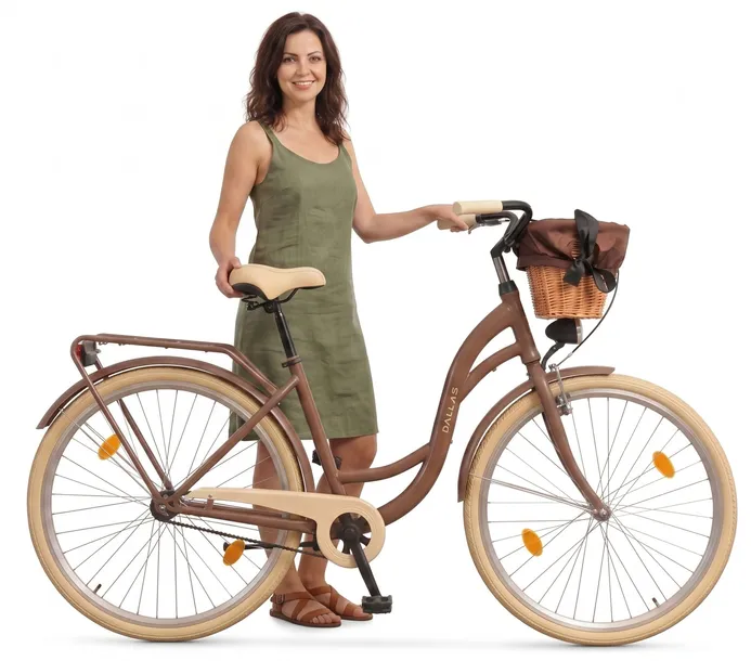 Dallas 26″ – elegancki rower damski miejski, polska marka Brązowy