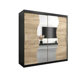 szafa-przesuwna-z-lustrem-abiks-meble-madryt-200-czarny-dab-sonoma-mat