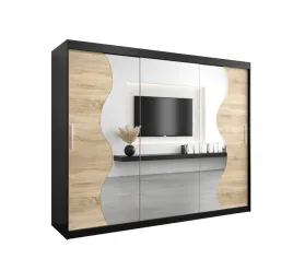 szafa-przesuwna-z-lustrem-abiks-meble-madryt-250-czarny-dab-sonoma-mat