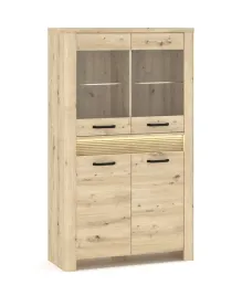 witryna-mebelbos-moris-96-cm-4d-dab-artisan-stojaca-matowa-oswietlenie