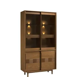 witryna-meble-krysiak-cantiero-109-cm-2s-stojaca-dab-orzech-oswietlenie